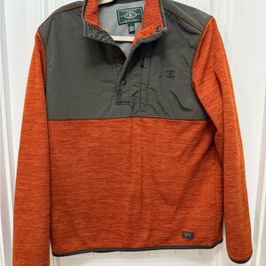 G.H.Bass Sweater Men’s M Jacket 1/4 Snap Fleece Lined For Hard Service Outdoors